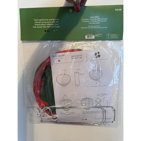 Kate Spade New York X Target Decor Strawberry Lantern Set 4‎ Indoor Outdoor New - Picture 6 of 9